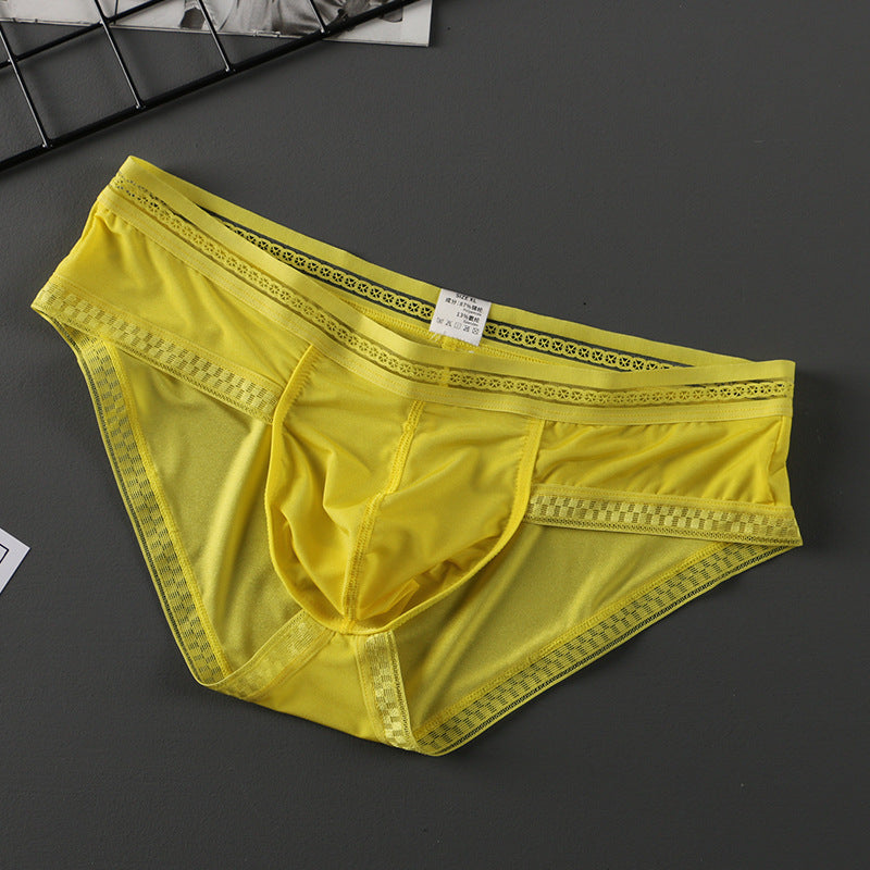 CLEVER-MENMODE Lace Low Rise Underwear, Quick-Dry Breathable Butt Lifting Shaping Sport Knit Panties