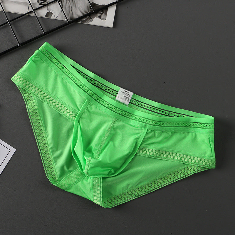 CLEVER-MENMODE Lace Low Rise Underwear, Quick-Dry Breathable Butt Lifting Shaping Sport Knit Panties