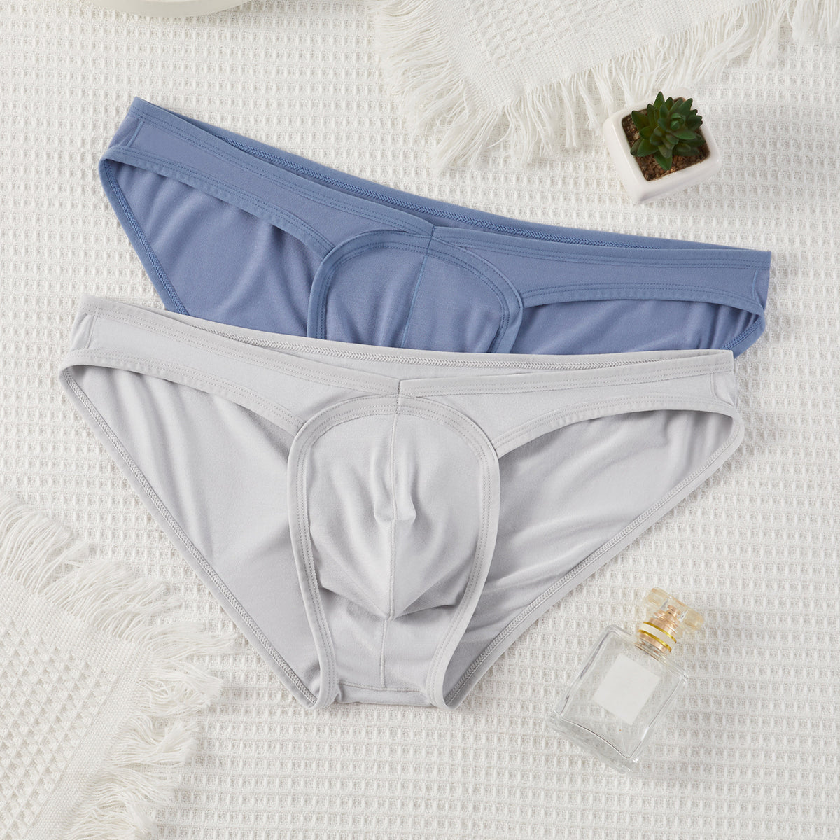 HOULIDA Bamboo Fiber Low Rise Underwear, Elastic Breathable Solid Color Knit Sport Panties for Adults