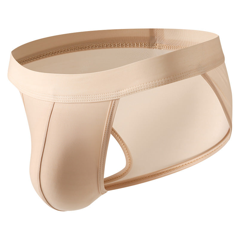 2336-GC Ice Silk Mid Rise Underwear, Breathable Nylon Solid Color Knit Panties for Adults