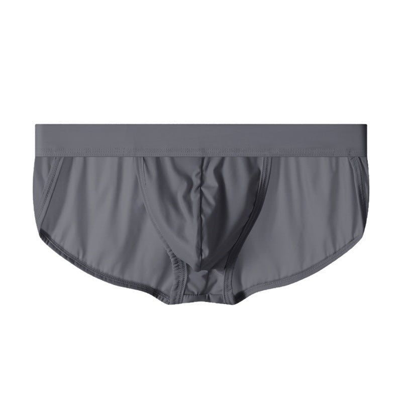 2336-GC Ice Silk Mid Rise Underwear, Breathable Nylon Solid Color Knit Panties for Adults