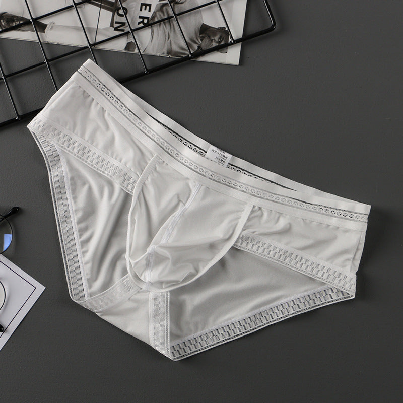 CLEVER-MENMODE Lace Low Rise Underwear, Quick-Dry Breathable Butt Lifting Shaping Sport Knit Panties