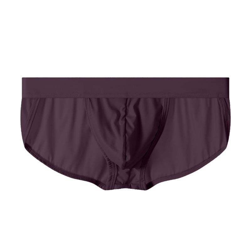 2336-GC Ice Silk Mid Rise Underwear, Breathable Nylon Solid Color Knit Panties for Adults