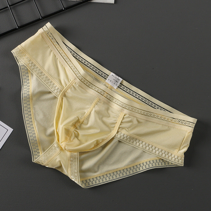 CLEVER-MENMODE Lace Low Rise Underwear, Quick-Dry Breathable Butt Lifting Shaping Sport Knit Panties