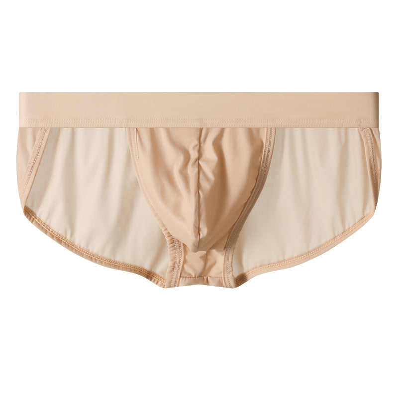 2336-GC Ice Silk Mid Rise Underwear, Breathable Nylon Solid Color Knit Panties for Adults