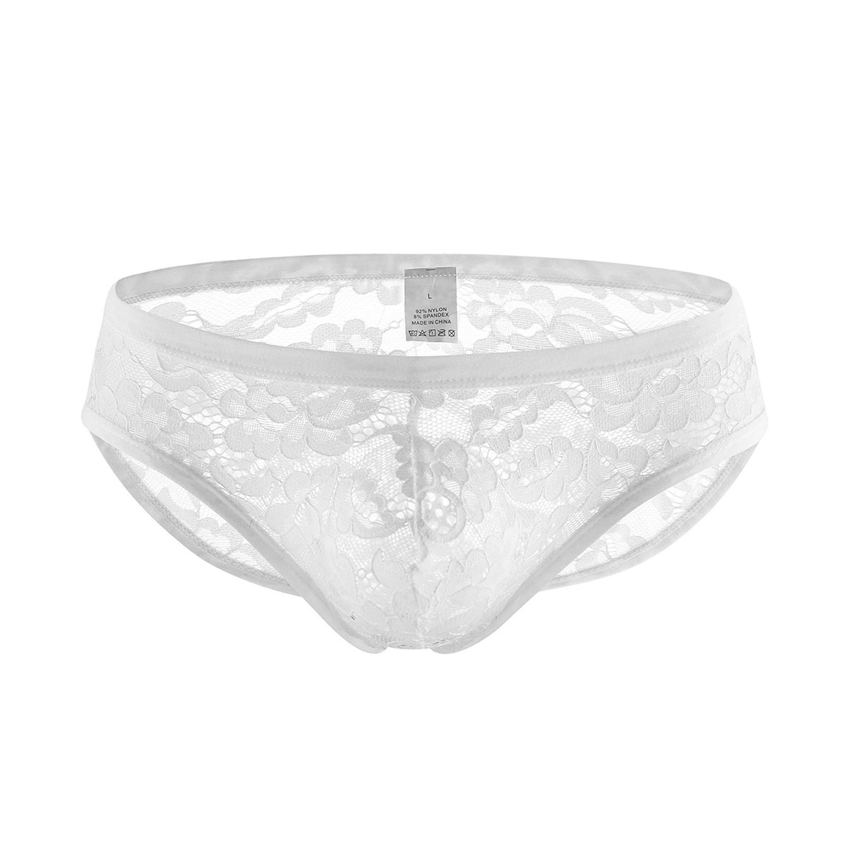 CMF229 Solid Color Lace Low Rise Underwear, 90%-95% Nylon Breathable Knit Panties for Adults, All Seasons