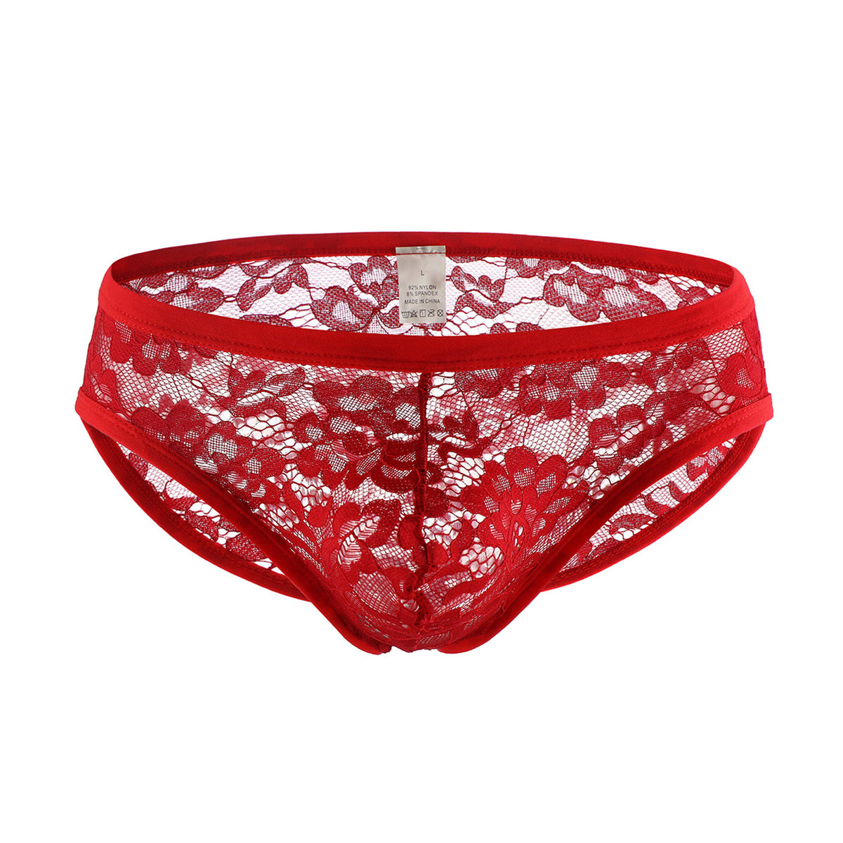 CMF229 Solid Color Lace Low Rise Underwear, 90%-95% Nylon Breathable Knit Panties for Adults, All Seasons